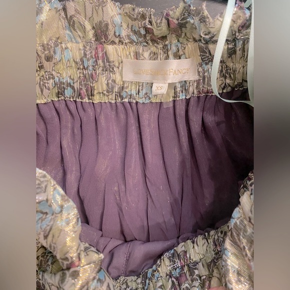 LOVESHACKFANCY Clarissa tiered metallic halter gown - Picture 7 of 10